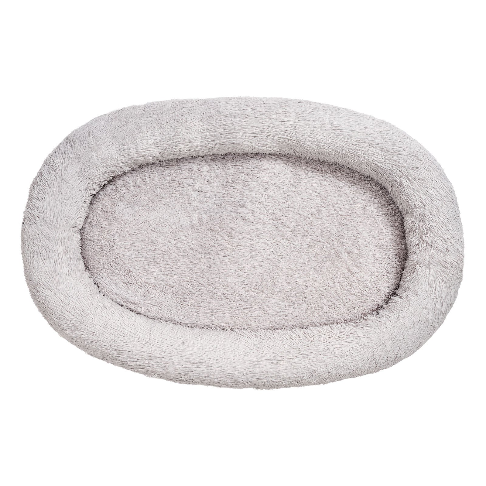 VEVOR Cama para Perros, Forma Ovalada, de Espuma Viscoelástica, Tamaño Humano, con Bolsillo Lateral, Asa y Cremallera, Funda Extraíble y Lavable a Máquina, Color Gris Claro, 1710 x 1000 x 240 mm