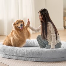 VEVOR Cama Grande para Perros Tamaño Humano Piel Sintética 1825x1220x254 mm