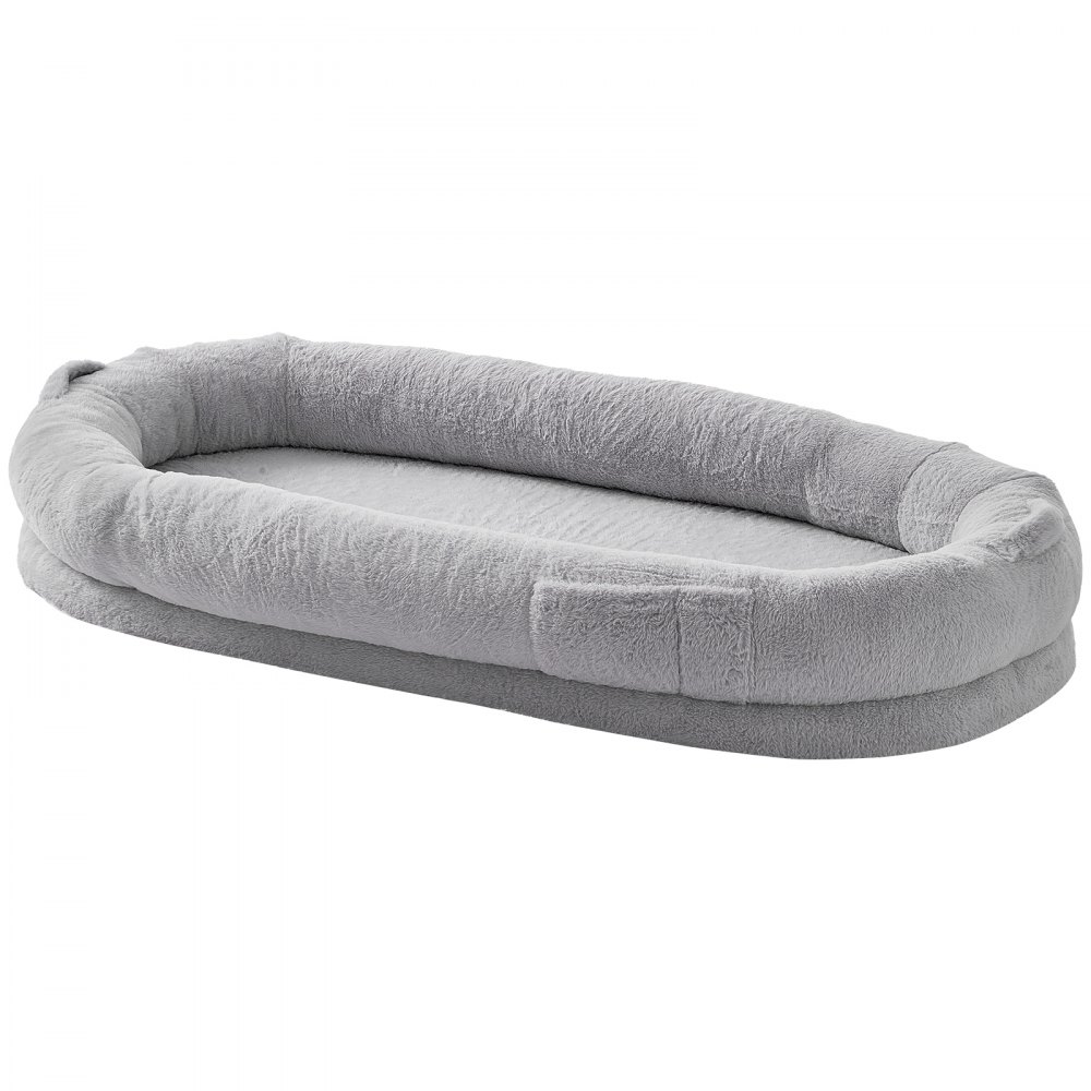 VEVOR Cama Grande para Perros Tamaño Humano Piel Sintética 171x89x25 cm Gris