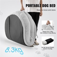 VEVOR Cama Grande para Perros Tamaño Humano Piel Sintética 171x89x25 cm Gris