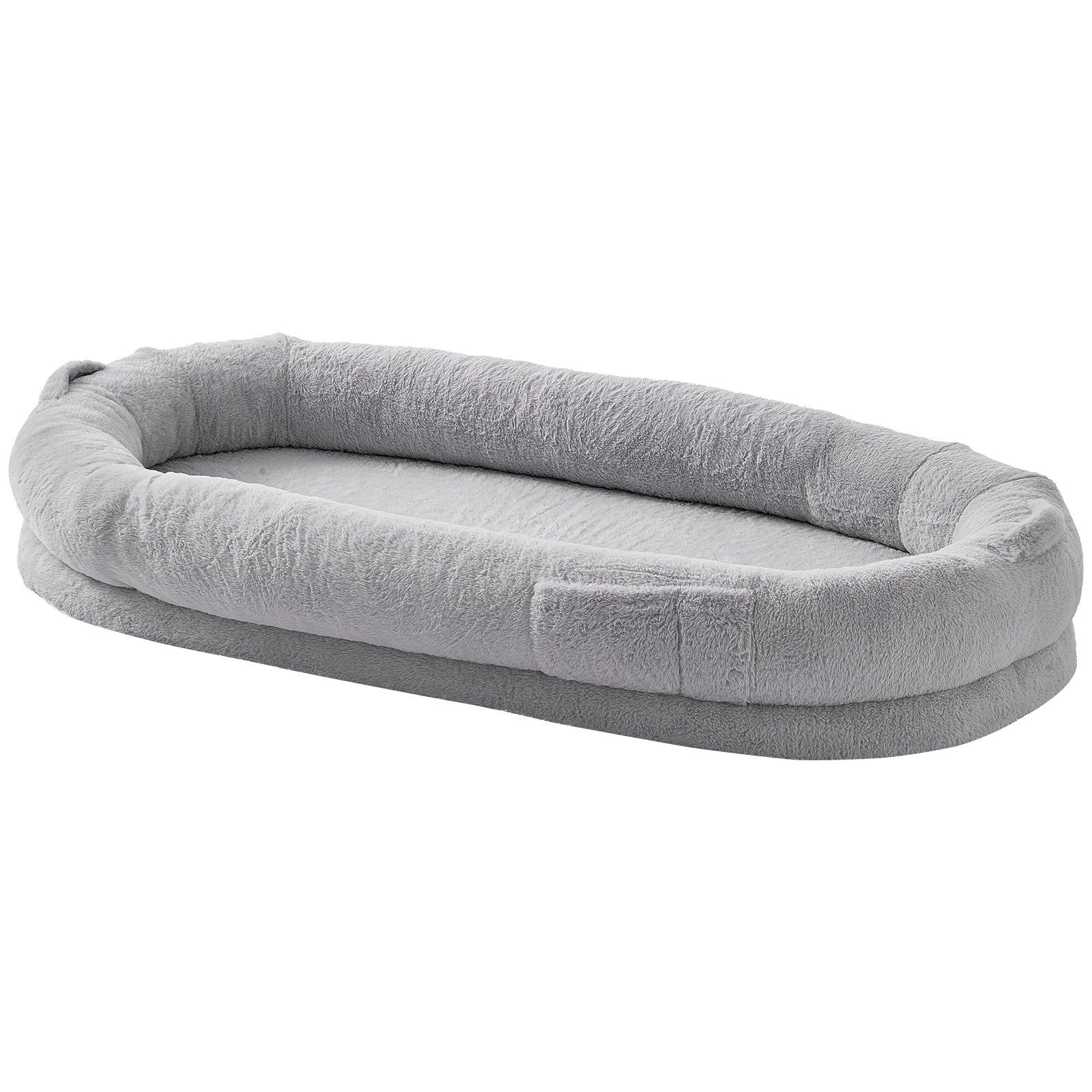 VEVOR Cama Grande para Perros Tamaño Humano Piel Sintética 171x89x25 cm Gris