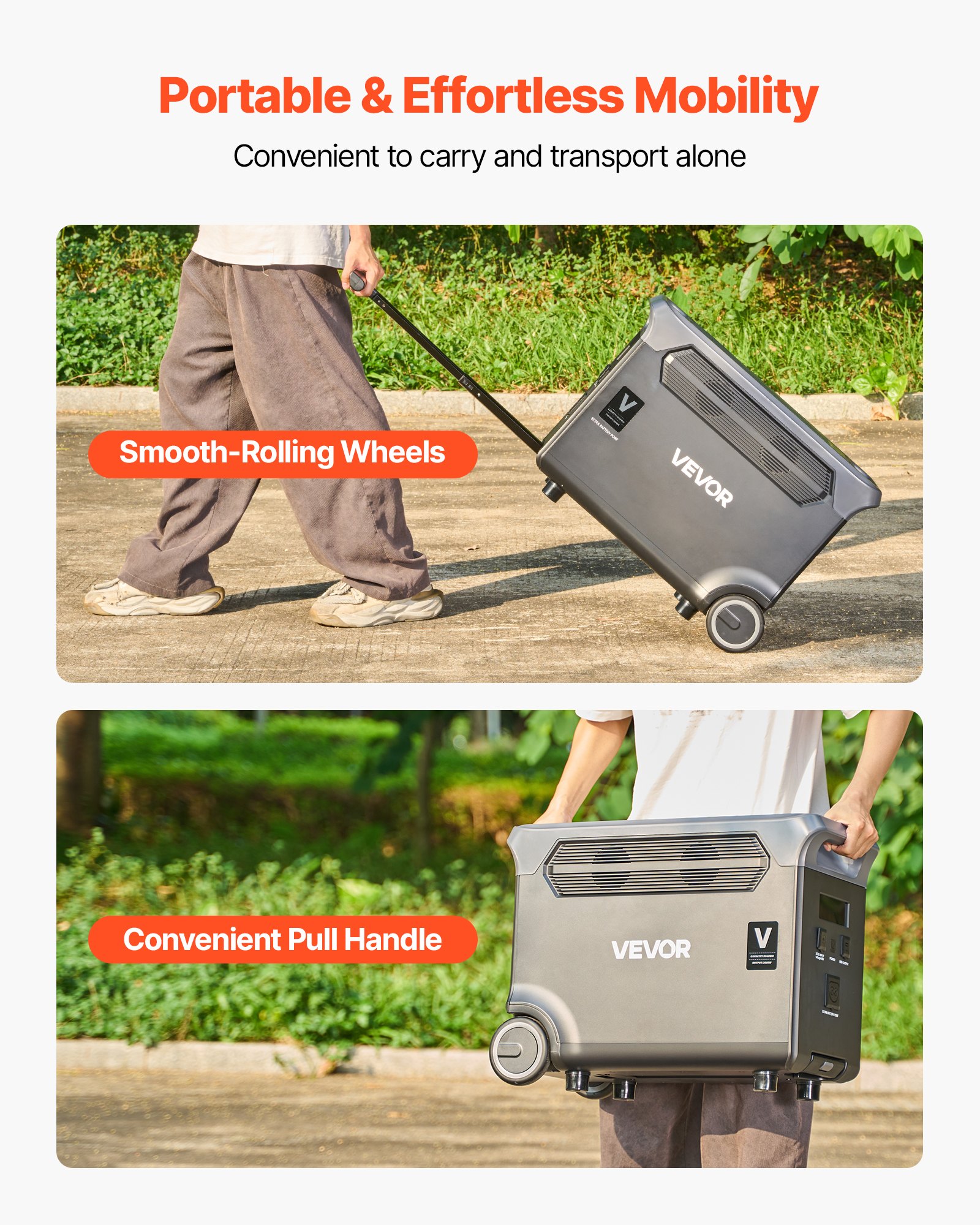 VEVOR Batería Portátil, 3840 Wh LiFePO4, Paquete de Energía de Respaldo con 3 Puertos de Salida para Uso Doméstico, Camping, Viajes por Carretera, Autocaravanas y Emergencias, 609 x 294 x 457 mm