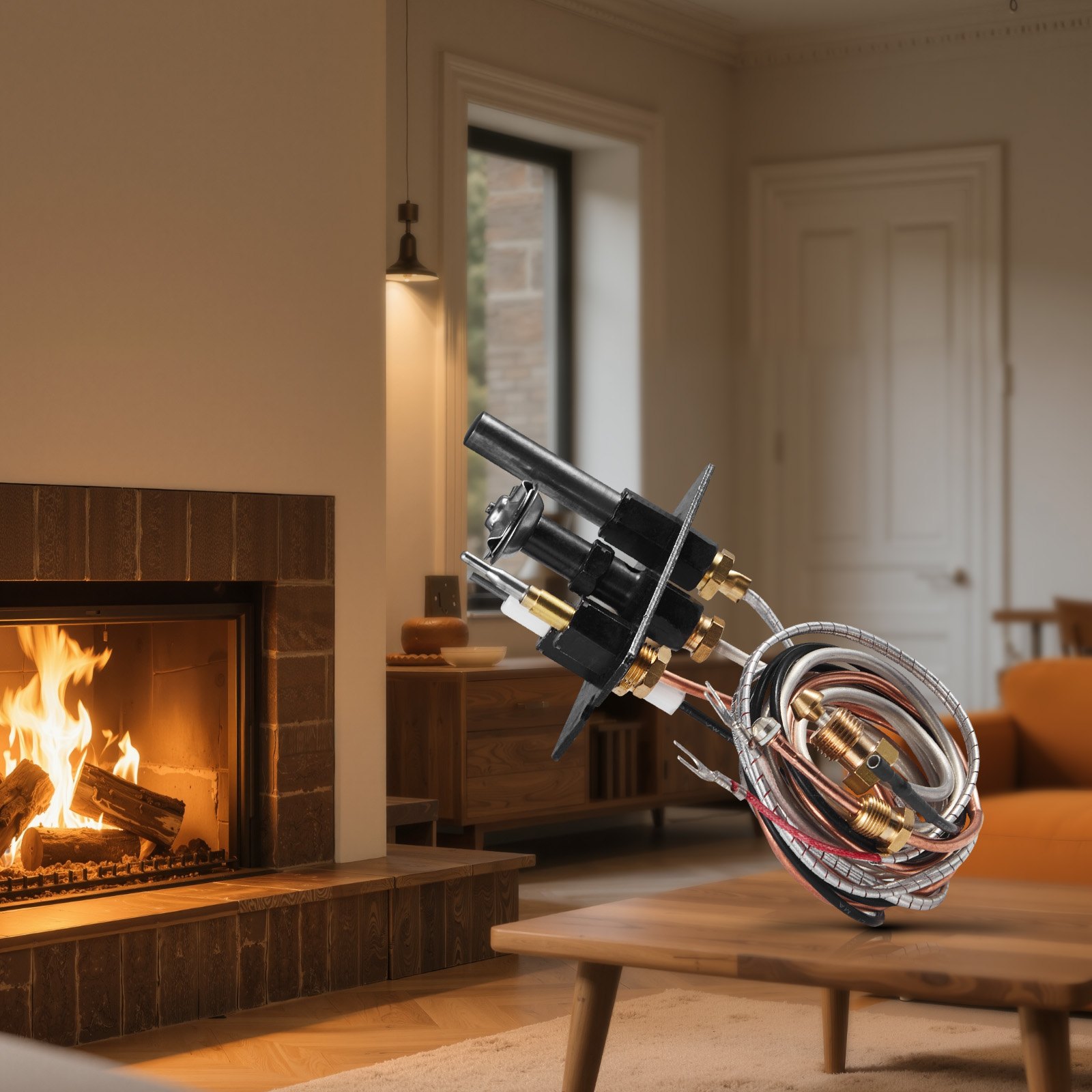 VEVOR Conjunto de Piloto de Gas, OE 69L17, 69L1701, 904405, J4117, 108084-02, para Chimenea, Repuesto de Encendido de Gas Natural, Compatible con Modelos Lennox, Superior y Astria, Color Negro