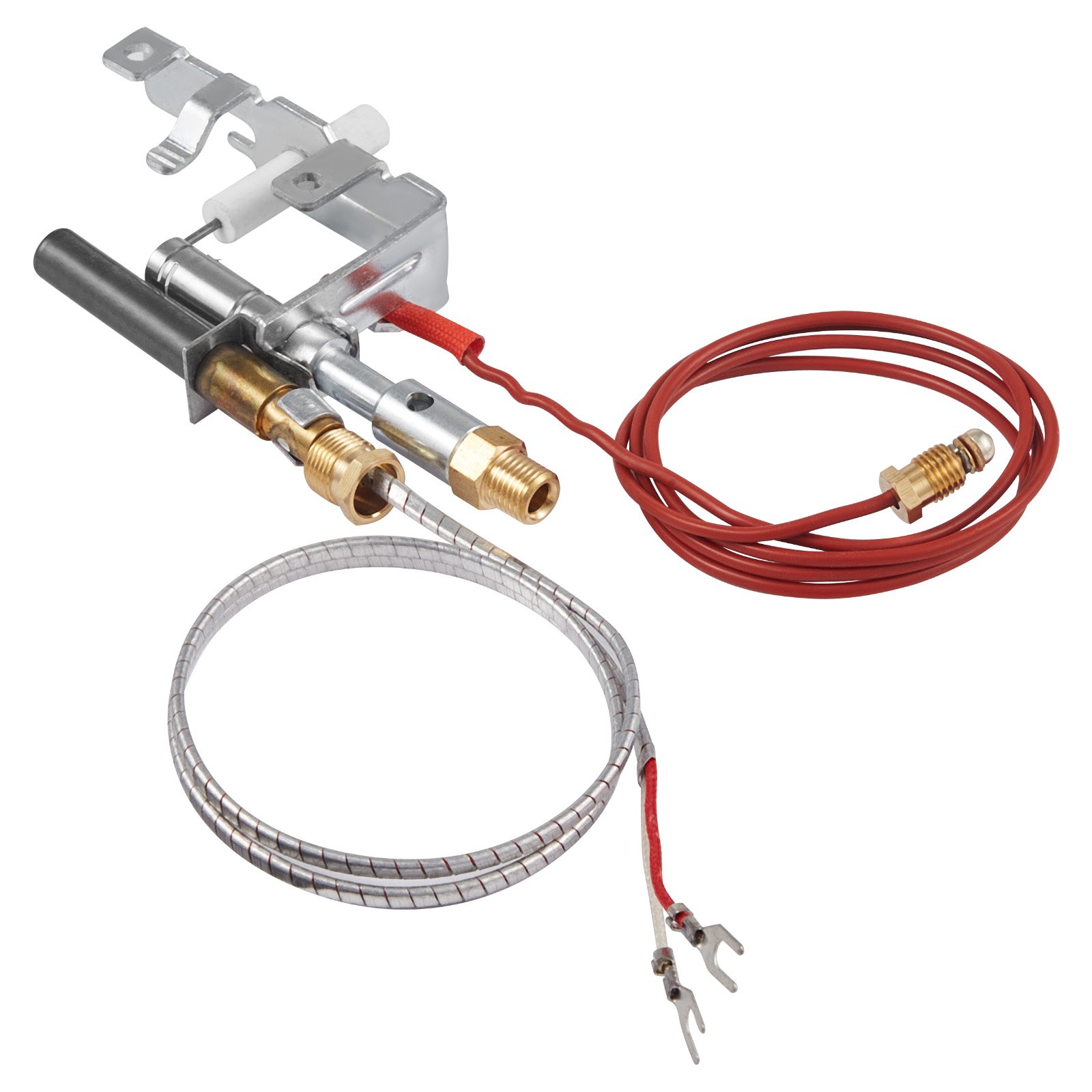 VEVOR Conjunto de Piloto de Gas, OE 14D0477, LPG8404, SRV14D0477, Kit de Piloto de Gas para Chimenea, Compatible con Modelos Lexington Forge, Majestic, Martin y Monessen, 160 x 120 x 40 mm, Plata