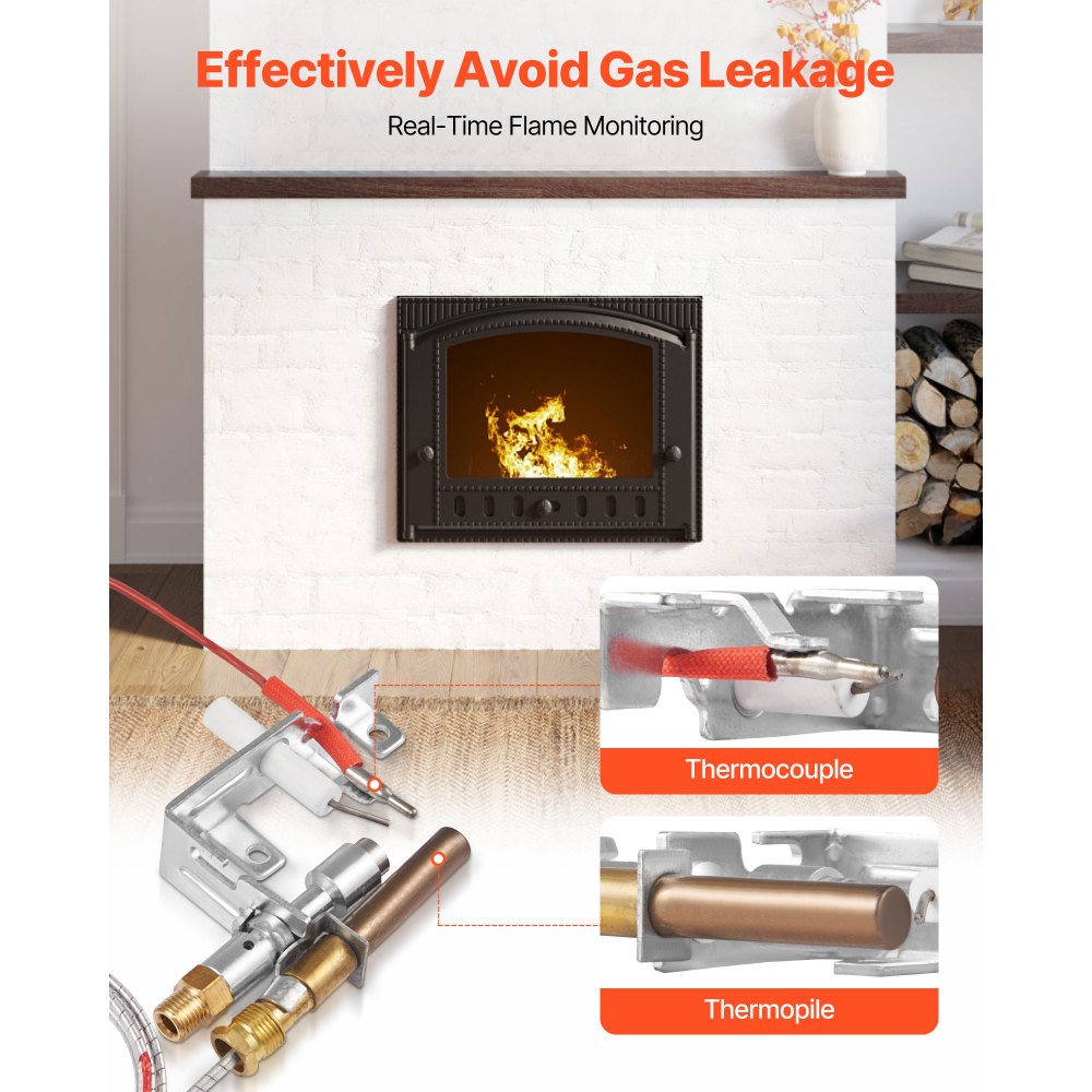 VEVOR Conjunto de Piloto de Gas, OE 103779-01, PP231, NG8218, Repuesto de Encendido de Gas Natural para Chimenea, para CIVF-25, CIVF-25CF, VFH-33M, VFH-33R, VFH-33T, VFHS-20R, VFSR-16 y VFSR-18