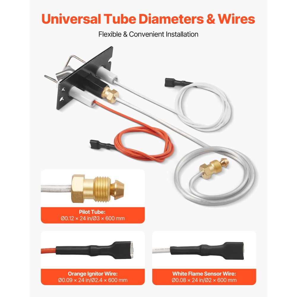 VEVOR Conjunto de Quemador Piloto de Gas Natural, OE 2090-012, 2198-012, SRV2090-012, Repuesto a Encendido de Gas Natural, para Heatilator, Heat & Glo, Quadra-Fire, Outdoor Lifestyles y Majestic
