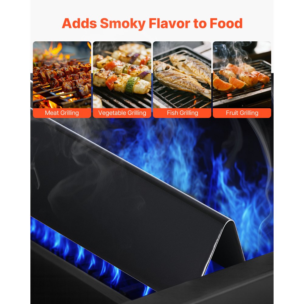 VEVOR Barras Saborizantes, Repuesto de Parrilla de 39 cm, para Parrillas Weber Spirit I y II Serie 300, Incluidas Spirit E-310, ll S-310 y ll E-320, de Acero Esmaltado en Porcelana, 5 Unidades