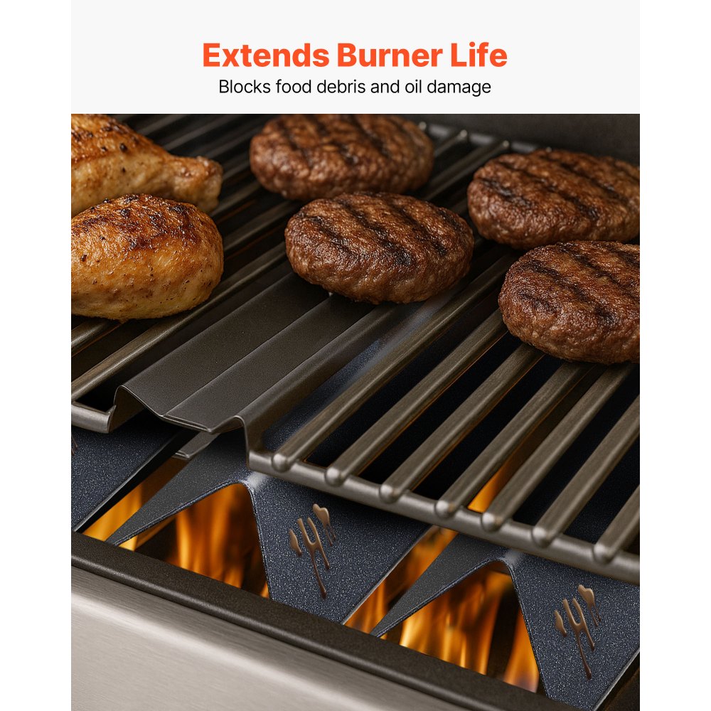 VEVOR Barras Saborizantes, Repuesto de Parrilla de 39 cm, para Weber Spirit I y II Serie 200, Incluidas Spirit II E-210, II E-220, II S-210, E-210, S-210, de Acero Esmaltado en Porcelana, 3 uds