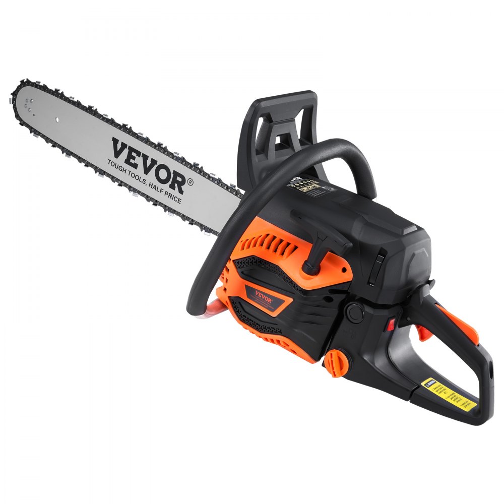 VEVOR Motosierra de Gasolina con Guía de Cadena 50,8 cm Inalámbrica 58CC 3,22HP para Corte de Ramas de Árboles, Poda de Árboles, Limpieza de Terrenos, Corte Forestal en Granjas, Jardines, Ranchos