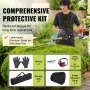 Kit de protección completo para herramientas de corte multifuncionales VEVOR 43cc, incluye guantes, gafas y correa para el hombro.