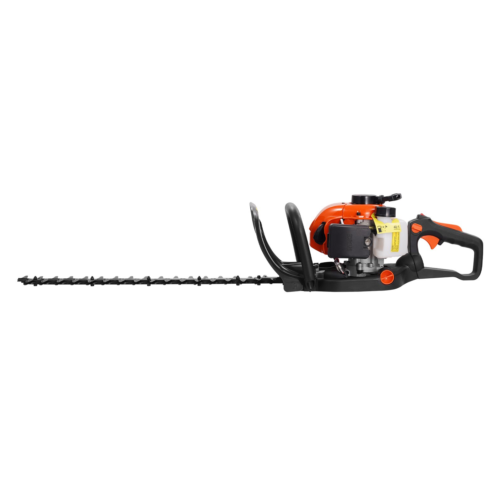 VEVOR 23.2 inch 26 CC 2-stroke petrol hedge trimmer, petrol-powered handheld hedge trimmer with double-sided dual-action blade, 180° adjustable trimmer head, suitable for trimming shrubs and low bushes