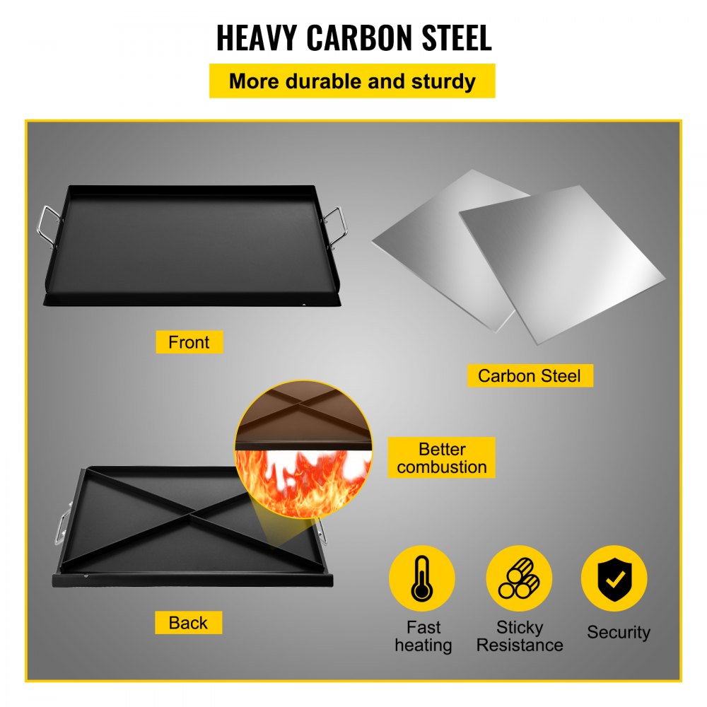 Plancha de acero al carbono VEVOR de alta resistencia con calentamiento rápido y resistencia adhesiva.