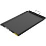 Plancha de acero al carbono VEVOR con asas y superficie de cocción lisa de color negro.