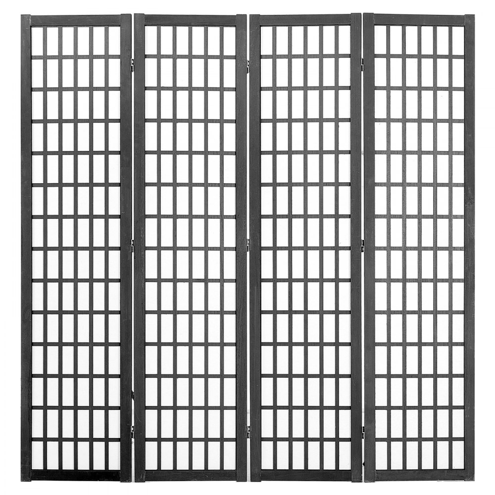 VEVOR 4-piece Japanese room divider, foldable wooden privacy screen for indoor use, Japanese partitions, portable decorative screens for room separation in restaurants & bedrooms