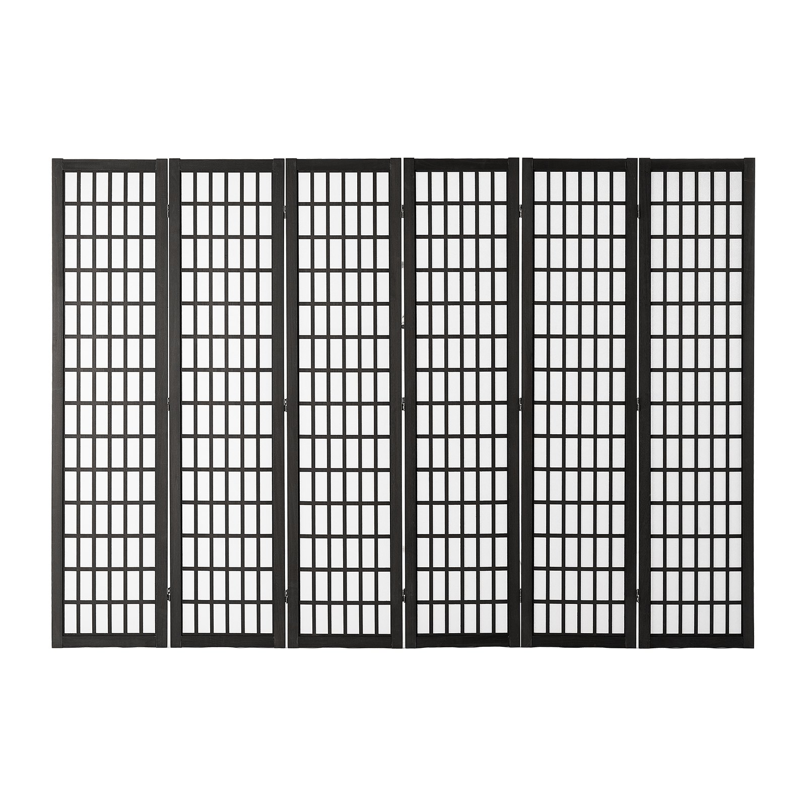 VEVOR Biombo de 6 Paneles, Biombo Japonés Plegable 2420 x 1700 x 18,5 mm para Interiores, Separador Portátil y Decorativo para Separar Espacios en Casa, Oficina, Restaurante y Dormitorio, Negro