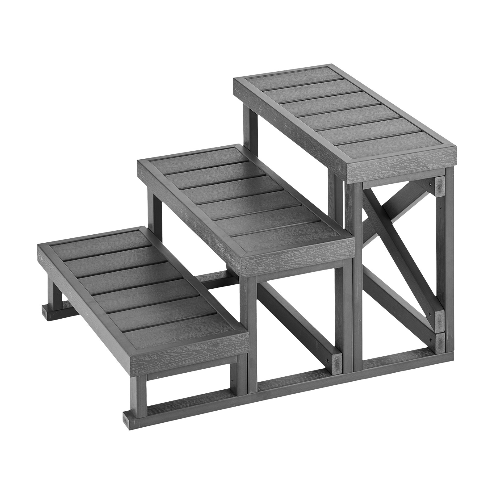 VEVOR Escaleras para Bañera, 3 Peldaños de Plástico HIPS, Ancho de 70 cm, Almohadillas Antideslizantes, Capacidad para Trabajos Pesados ​​de 160 kg, para Piscinas Elevadas, Caravanas, Exteriores