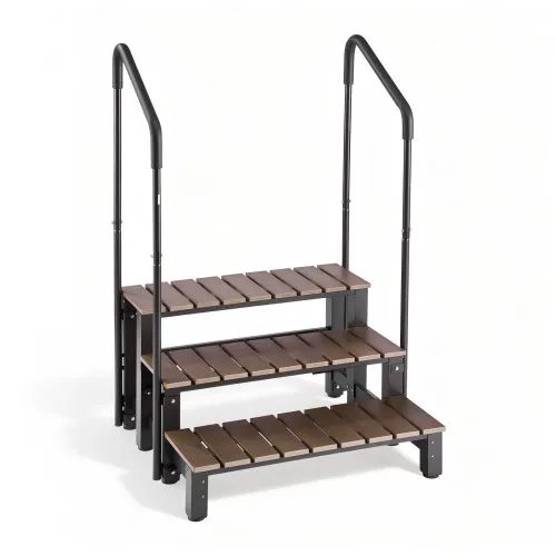 VEVOR Escaleras para Bañera, 3 Peldaños de Plástico HIPS, Ancho de 82 cm, con Pasamanos Desmontables, Capacidad para Trabajos Pesados ​​de 250 kg, para Piscinas Elevadas, Caravanas, Exteriores