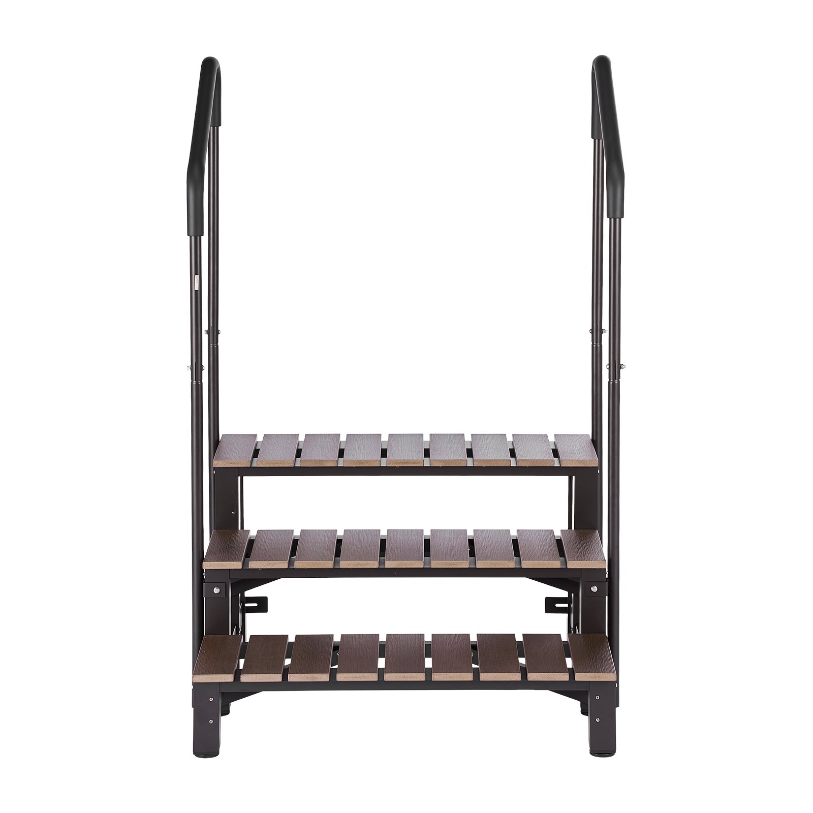 VEVOR Hot Tub Steps with Handrail 3-Step Spa Outdoor Stairs 250 kg Capacity, 820 mm Wide Step, Steel & Sturdy HIPS, Easy Assembly, Non-Slip Step Ladder for Above-Ground/Inflatable Pool, RV,Patio,Deck