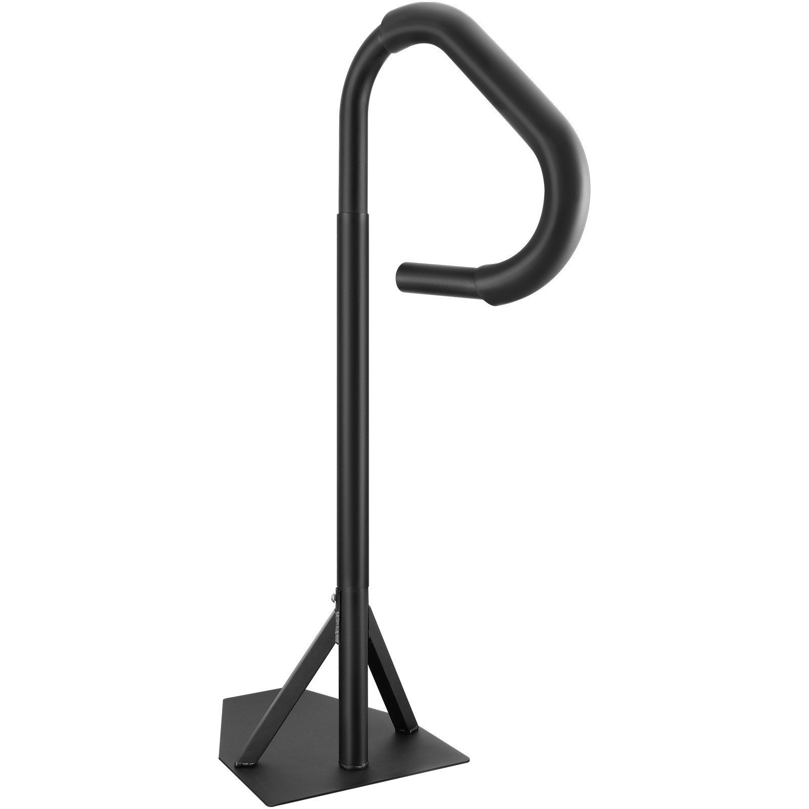 Pasamanos para bañera de hidromasaje VEVOR de color negro con una base resistente y un mango curvo para mayor seguridad y apoyo.