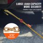 VEVOR Cadena de Remolque con Gancho en J de Vástago Largo, Capacidad de Carga 2448 kg, Cadena de Remolque G80 con Gancho RTJ, 8 mm x 180 cm, para Recuperación, Avería, Transporte, Grúa, Camión