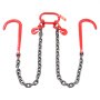 VEVOR Cadena de remolque con gancho J capacidad de carga 7074 kg cadena de brida en V para remolque G80 con gancho de agarre 10mm x 90cm para recuperación, transporte, grúa, camión de plataforma