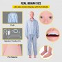 Maniquí de enfermería VEVOR con tela, kit de práctica de inyección y características detalladas de pvc.