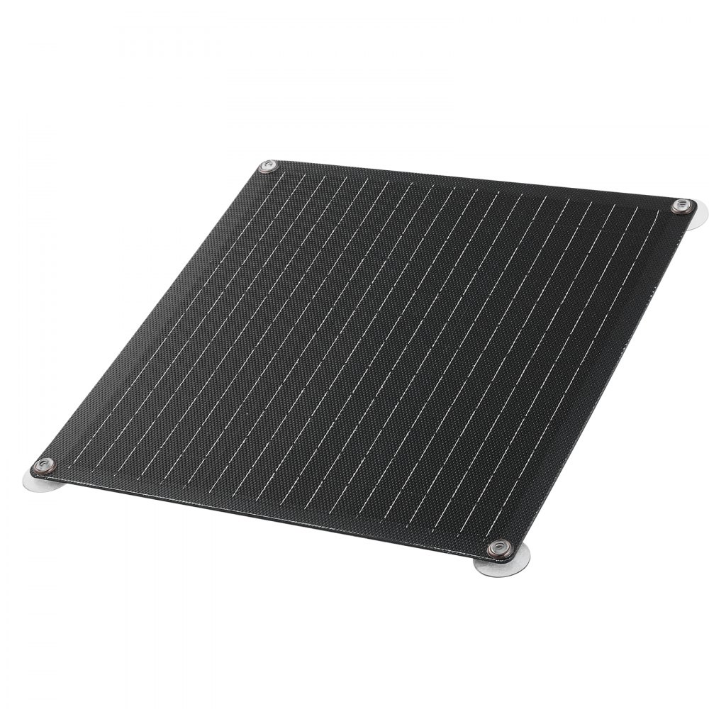 VEVOR Cargador de Batería Solar 20 W, con Células Monocristalinas, Controlador Inteligente Integrado y Cables de Conexión, Resistente al Agua IP67, para Coches, Barcos y Autocaravanas, Negro