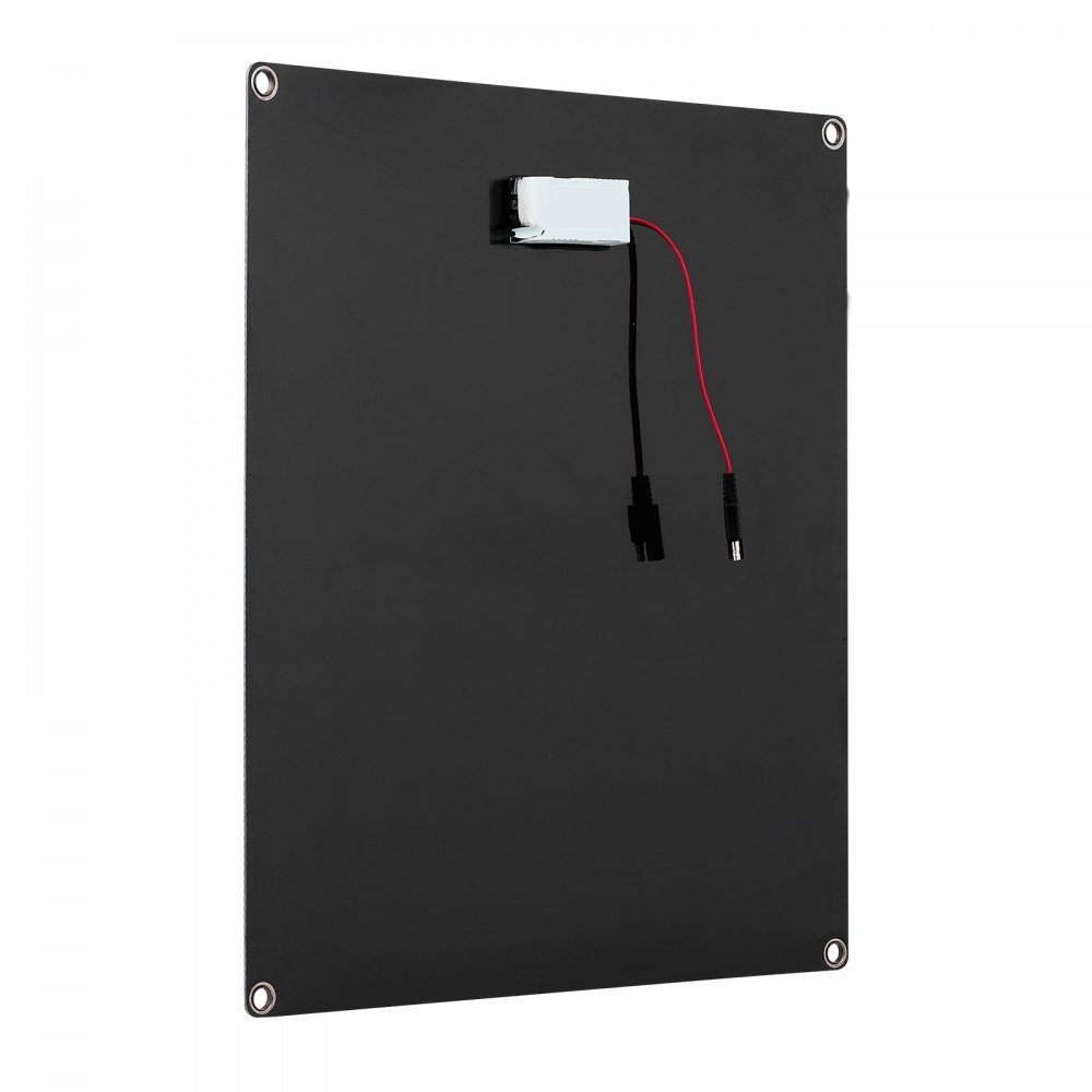 VEVOR Cargador de Batería Solar 30 W, con Células Monocristalinas, Controlador Inteligente Integrado y Cables de Conexión, Resistente al Agua IP67, Portátil, para Coches, Barcos y Autocaravanas