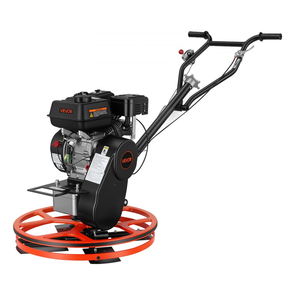VEVOR Alisadora de Hormigón a Gasolina con Llana de 610 mm de Diámetro, Fratasadora de Hormigón, con Motor de 5,5 HP, 4,1 kW, 3600 RPM, 4 Cuchillas, Bandeja de Acabado Flotante para Suelo de Cemento