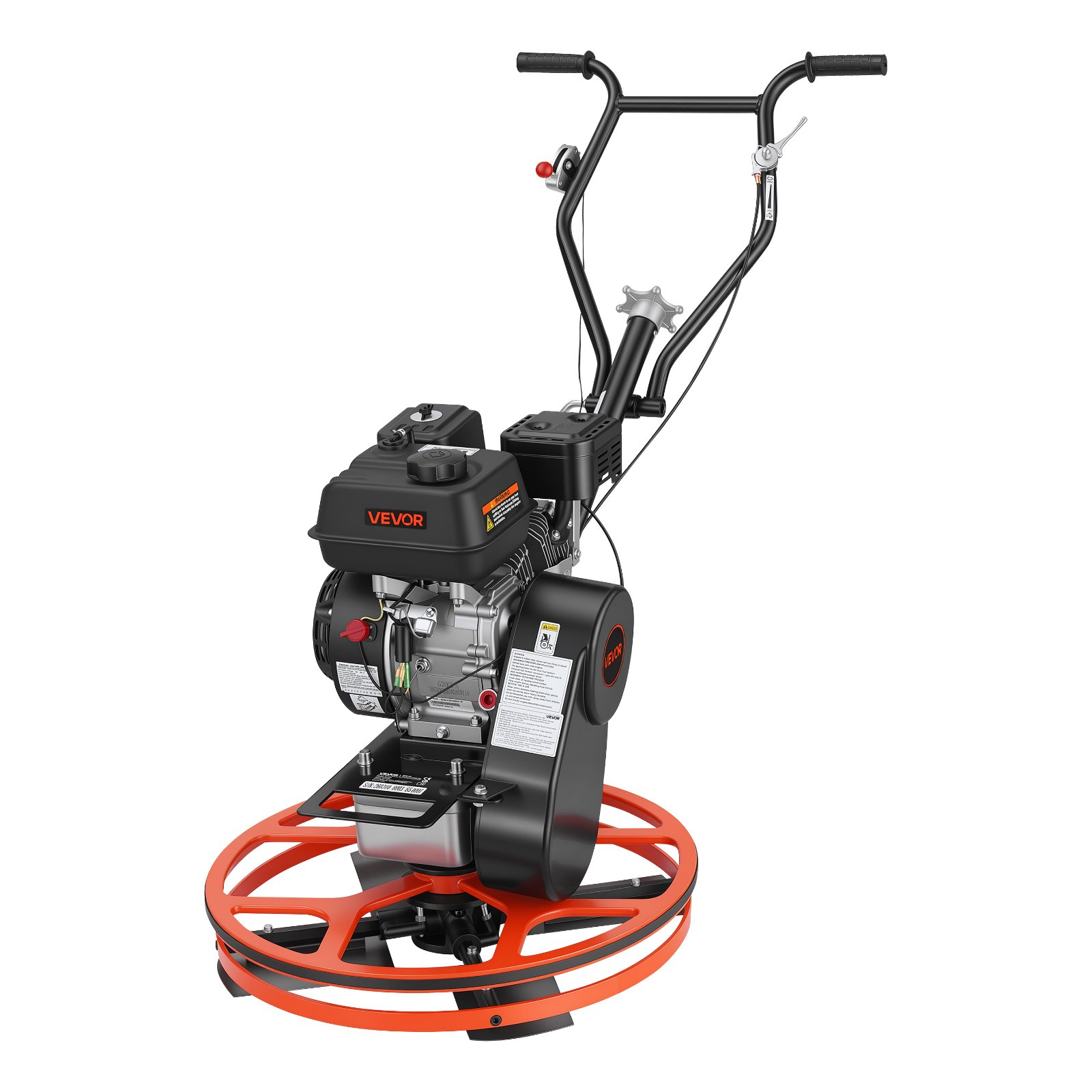 VEVOR Alisadora de Hormigón a Gasolina con Llana de 610 mm de Diámetro, Fratasadora de Hormigón, con Motor de 5,5 HP, 4,1 kW, 3600 RPM, 4 Cuchillas, Bandeja de Acabado Flotante para Suelo de Cemento