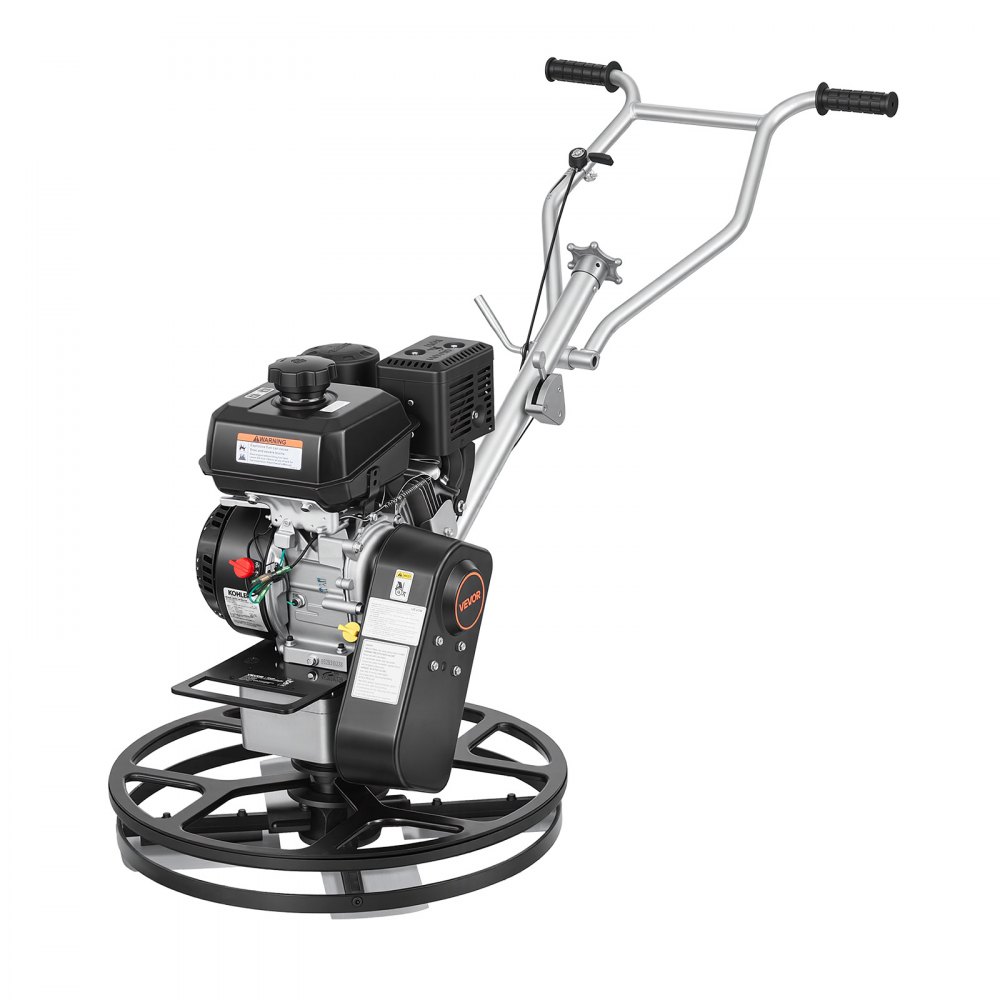 VEVOR Alisadora de Hormigón a Gasolina con Llana 610 mm de Diámetro, Fratasadora de Hormigón con Motor Kohler de 7 HP, 5,2 kW, 3600 RPM, 4 Cuchillas, Bandeja de Acabado Flotante para Suelo de Cemento