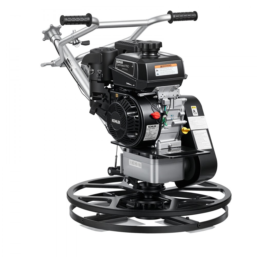 VEVOR Alisadora de Hormigón a Gasolina con Llana 610 mm de Diámetro, Fratasadora de Hormigón con Motor Kohler de 7 HP, 5,2 kW, 3600 RPM, 4 Cuchillas, Bandeja de Acabado Flotante para Suelo de Cemento