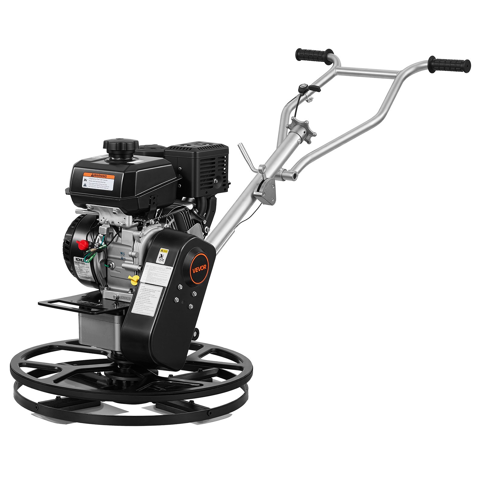 VEVOR Alisadora de Hormigón a Gasolina con Llana 610 mm de Diámetro, Fratasadora de Hormigón con Motor Kohler de 7 HP, 5,2 kW, 3600 RPM, 4 Cuchillas, Bandeja de Acabado Flotante para Suelo de Cemento