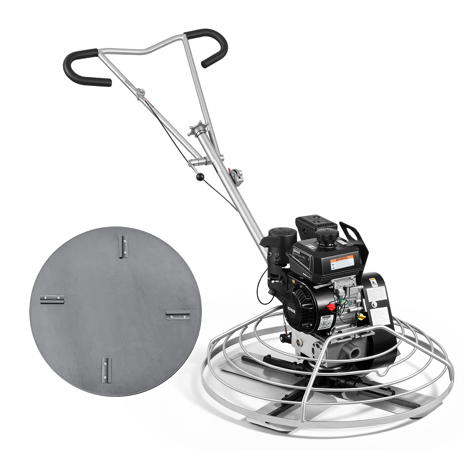 VEVOR Alisadora de Hormigón a Gasolina con Llana 950 mm de Diámetro, Fratasadora de Hormigón con Motor Kohler de 7 HP, 5,2 kW, 3600 RPM, 4 Cuchillas, Bandeja de Acabado Flotante para Suelo de Cemento
