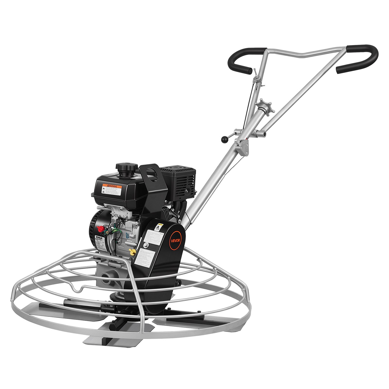 VEVOR Alisadora de Hormigón a Gasolina con Llana 950 mm de Diámetro, Fratasadora de Hormigón con Motor Kohler de 7 HP, 5,2 kW, 3600 RPM, 4 Cuchillas, Bandeja de Acabado Flotante para Suelo de Cemento