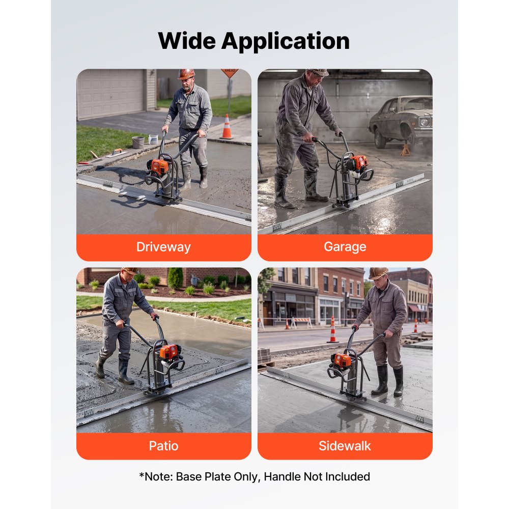 VEVOR Regla Niveladora de Hormigón de 3658 mm de Aleación de Aluminio, Regla Manual para Hormigón, Pared de 8 mm, Hoja de 134 mm, Herramienta para Nivelar Concreto en Garajes, Patios, Aceras y Pisos
