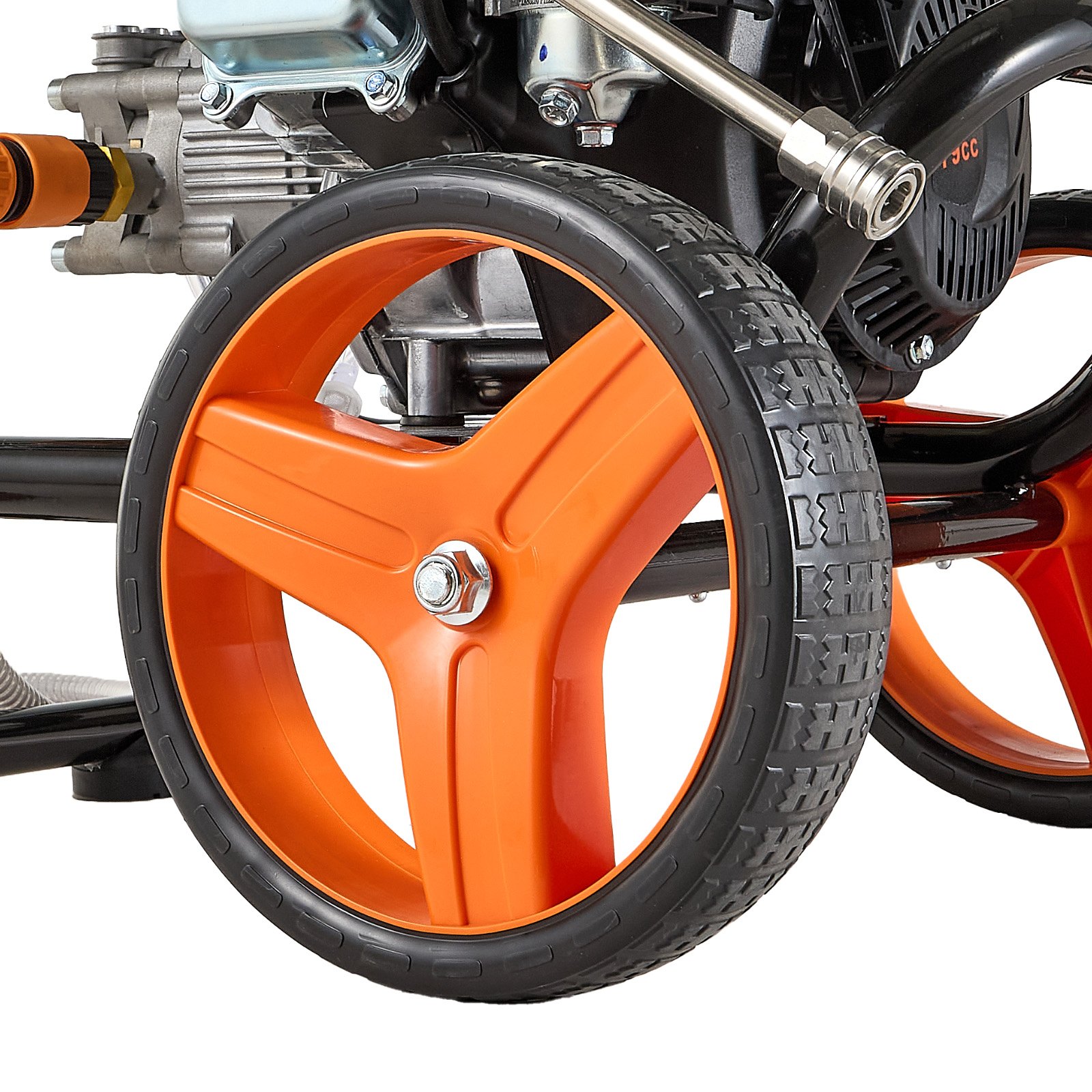 VEVOR Hidrolimpiadora de Alta Presión 2900 PSI 7 L/min, Lavadora de Gasolina de Alta Presión de Perfil Bajo con Bomba de Aluminio, Manguera de 7,9 m, 4 Boquillas, Ruedas para Coches Ventanas Paredes
