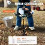 VEVOR Excavadora de Pozos a Gasolina de 43 cc y 1250 W Barrena para Postes a Gasolina con Brocas de  200 mm Excavadora de Pozos para Vallas de Postes, Cultivo, Jardín, Plantas, Naranja y Negro