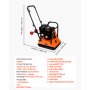 VEVOR Compactador de Tierra Motor de Gasolina de 6,5 HP y 212 cc, Compactador Vibratorio de Placa 6400 VPM, 20-25 m/min, Fuerza de Compactación de 15 kN, para Caminos, Patios, Asfaltos, Paisajismo