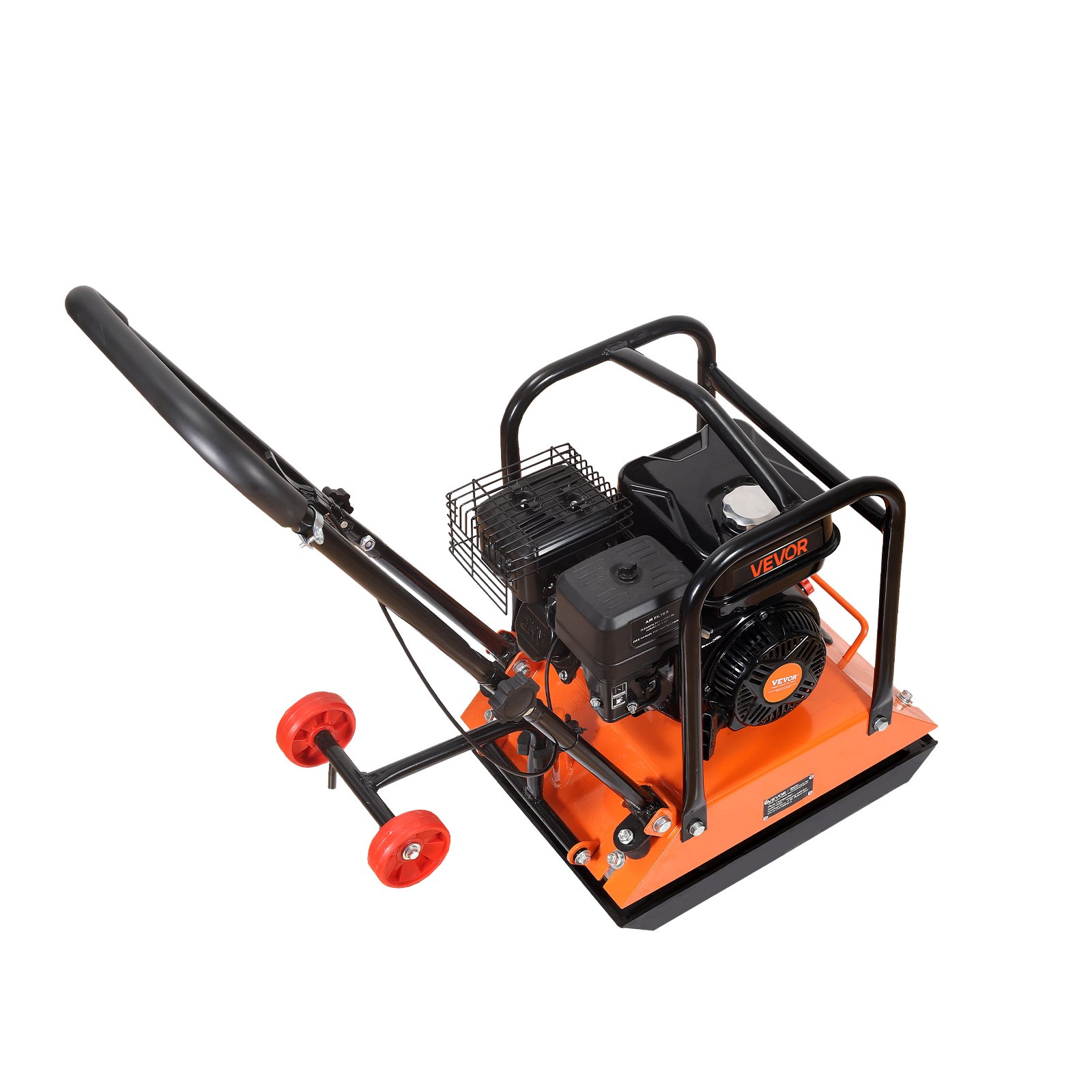 VEVOR Compactador de Tierra Motor de Gasolina de 6,5 HP y 212 cc, Compactador Vibratorio de Placa 6400 VPM, 20-25 m/min, Fuerza de Compactación de 15 kN, para Caminos, Patios, Asfaltos, Paisajismo