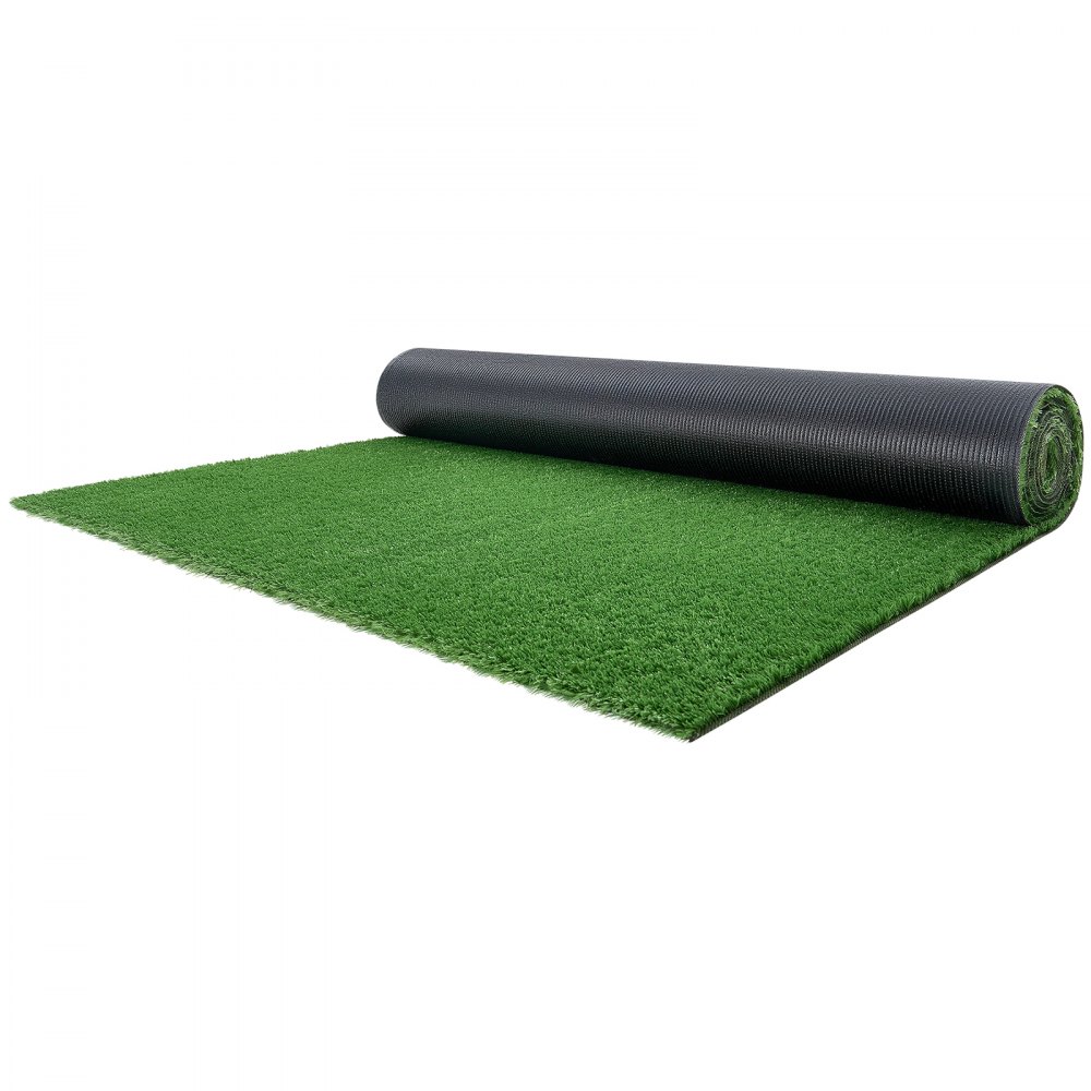 VEVOR Césped Artificial 304,8 x 91,44cm, Rollo Césped Sintético de PP con Altura de 1,5cm, Orificios de Drenaje, Alfombra de Aspecto Natural para Mascotas Terraza Patio Jardín Balcón Exterior Interior