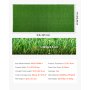 VEVOR Césped Artificial 457,2 x 213,36 cm, Rollo Césped Sintético con Altura de 3,5 cm, Alfombra de PE y PP con Orificios de Drenaje, Aspecto Natural para Balcón Patio Terraza Jardín Exterior Interior