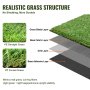 VEVOR Césped Artificial 153 x 92 cm Felpudo Falso de 35 mm Decoración de Césped para Patio Fácil de Limpiar con Orificios de Drenaje para Alfombras Multiusos para Entrada del Hogar Exterior Interior