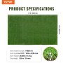 VEVOR-alfombra de césped Artificial verde, 6x10 pies, alfombra para jardín interior/exterior