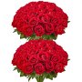 VEVOR Flores Artificiales, 60 Rosas Artificiales de Espuma Roja de Aspecto Real a Granel, Rosas Rojas Artificiales con Tallos para Ramos de Boda, Centros de Mesa y Decoración de Mesas de Fiesta