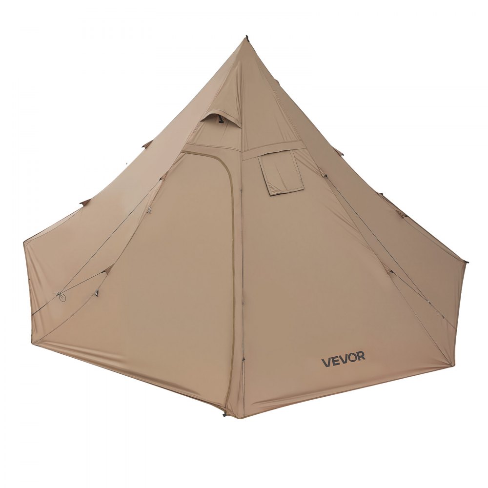 VEVOR Tienda de Campaña Caliente para 4 Personas, Tipi Portátil con Horno, Tienda Interior y Faldón para Nieve, Carpa Cónica de Lona Impermeable para Acampar, Senderismo, Pesca y Mochilero, Talla M