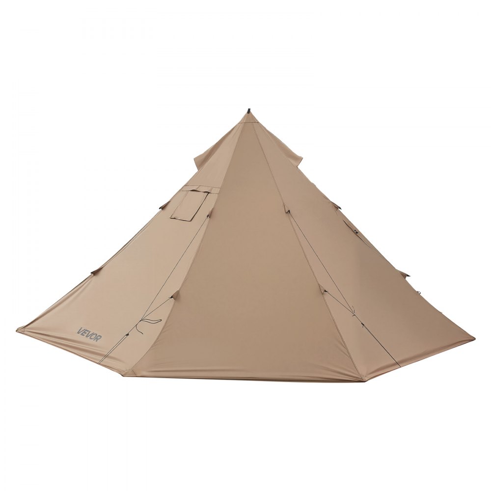 VEVOR Tienda de Campaña Caliente para 4 Personas, Tipi Portátil con Horno, Tienda Interior y Faldón para Nieve, Carpa Cónica de Lona Impermeable para Acampar, Senderismo, Pesca y Mochilero, Talla M