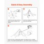 VEVOR Tienda de Campaña Caliente para 4 Personas, Tipi Portátil con Horno, Tienda Interior y Faldón para Nieve, Carpa Cónica de Lona Impermeable para Acampar, Senderismo, Pesca y Mochilero, Talla M