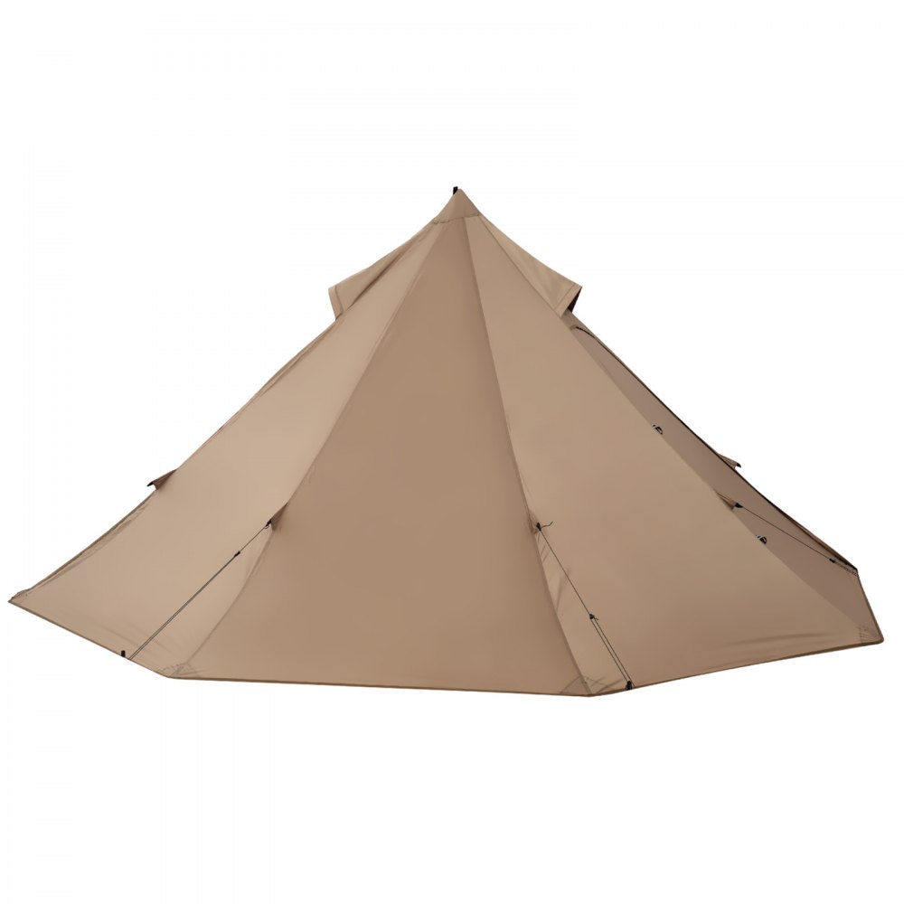 VEVOR Tienda de Campaña Caliente para 2 Personas, Tipi Portátil 320 x 320 x 160 cm con Conector para Estufa, Carpa Cónica de Lona Impermeable para Acampar, Senderismo, Pesca y Mochilero, Talla S