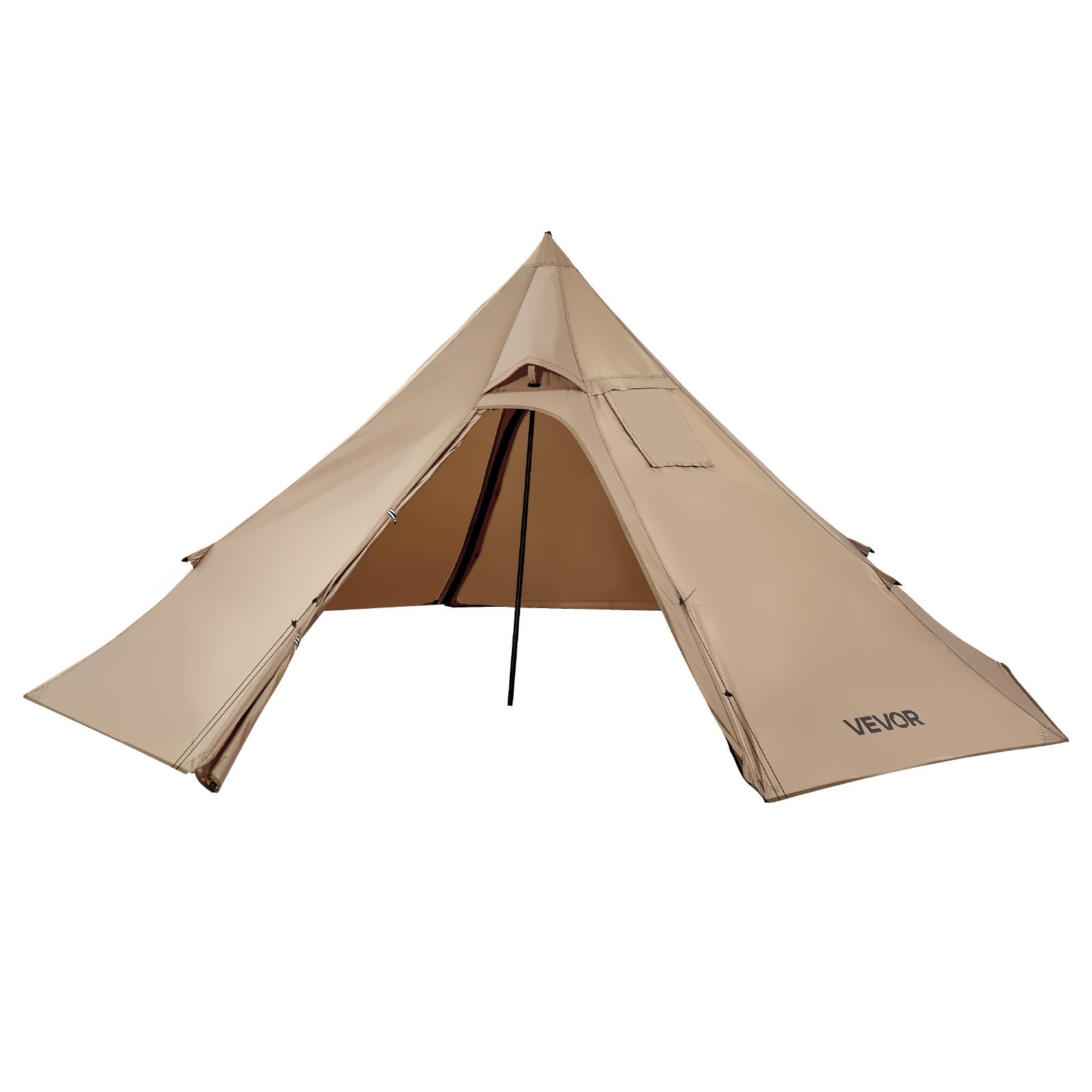 VEVOR Tienda de Campaña Caliente para 2 Personas, Tipi Portátil 320 x 320 x 160 cm con Conector para Estufa, Carpa Cónica de Lona Impermeable para Acampar, Senderismo, Pesca y Mochilero, Talla S